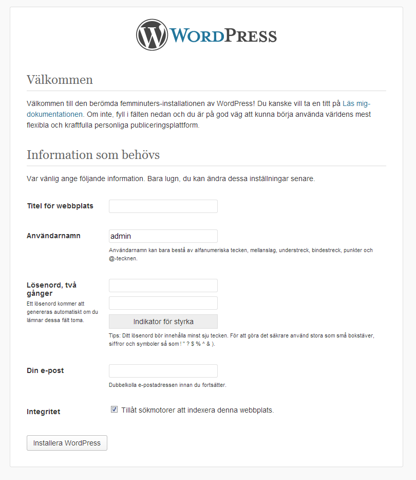 wordpress-blogg-uppgifter